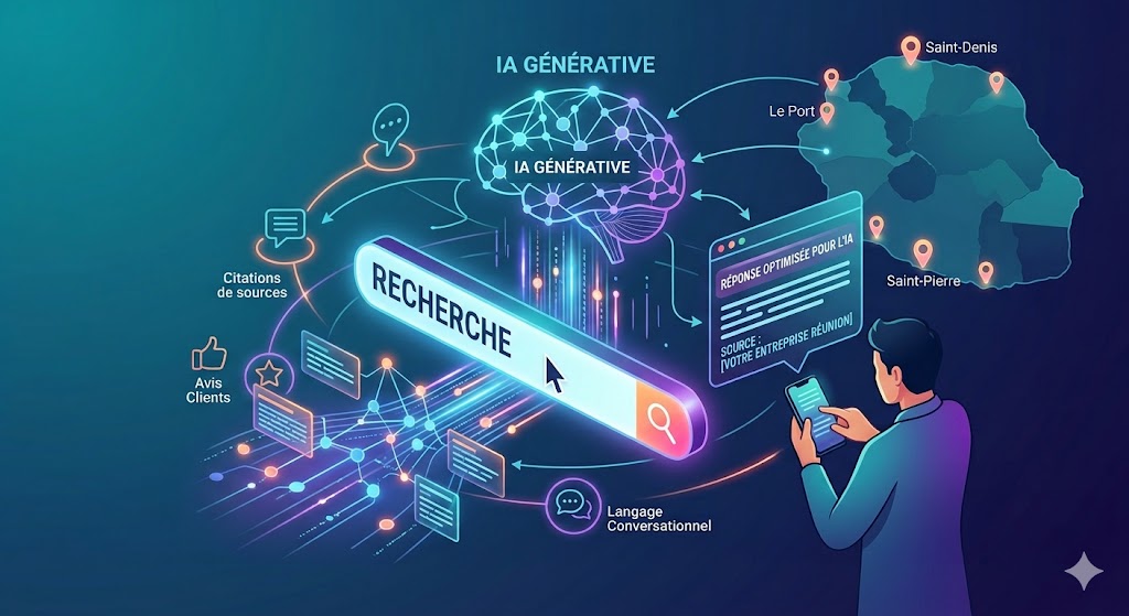 Image IA représentant le GEO à la Réunion